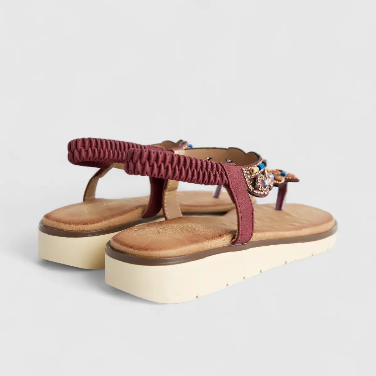 Bulbul Ladies Ethnic Comfort Sandal Wine HAR059