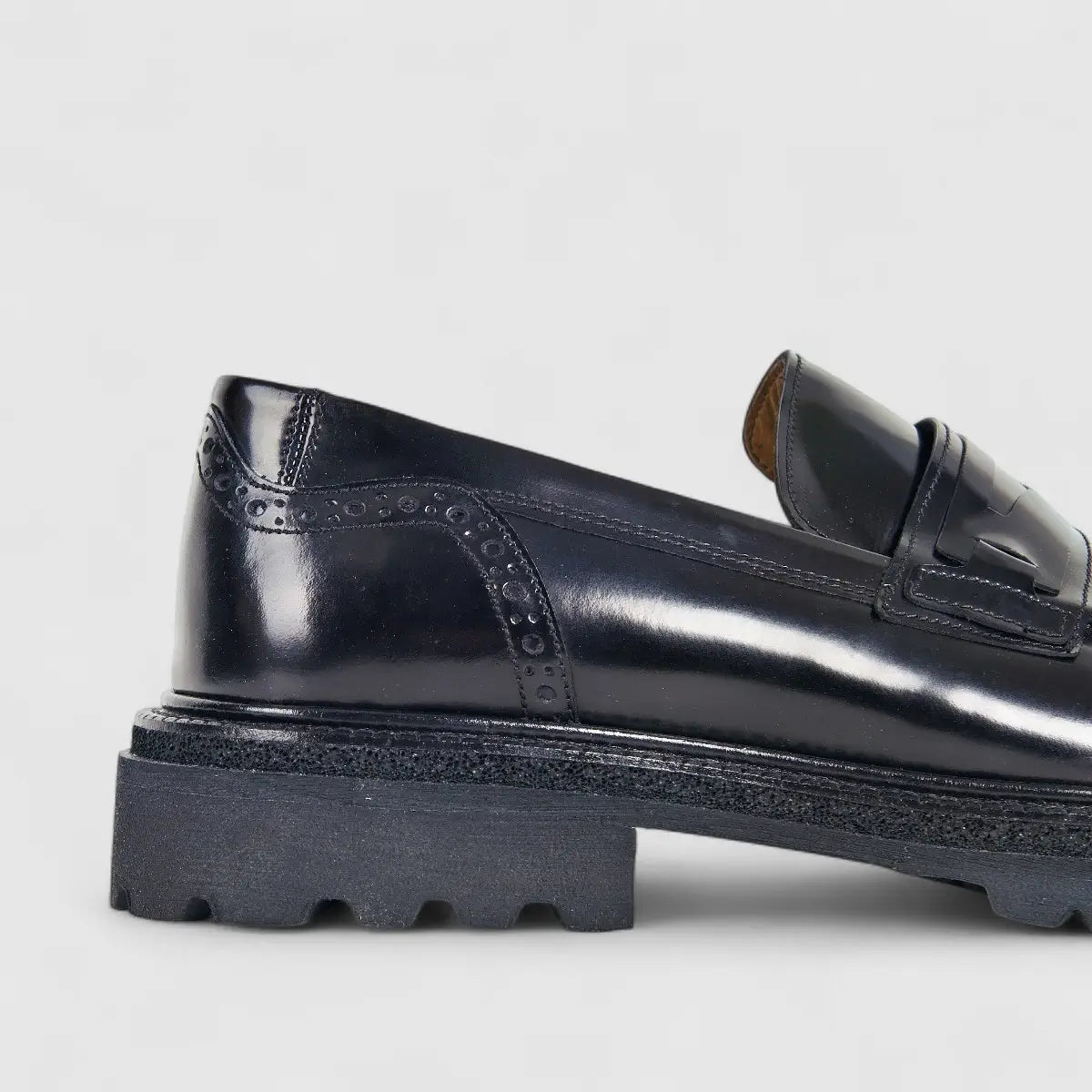 Formales Men's Leather Chunky Sole Slip On Black 0477 FC118