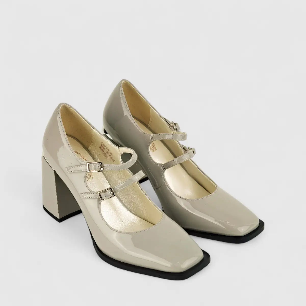 Bulbul Ladies Block Heel Shoe CAR-012 Grey