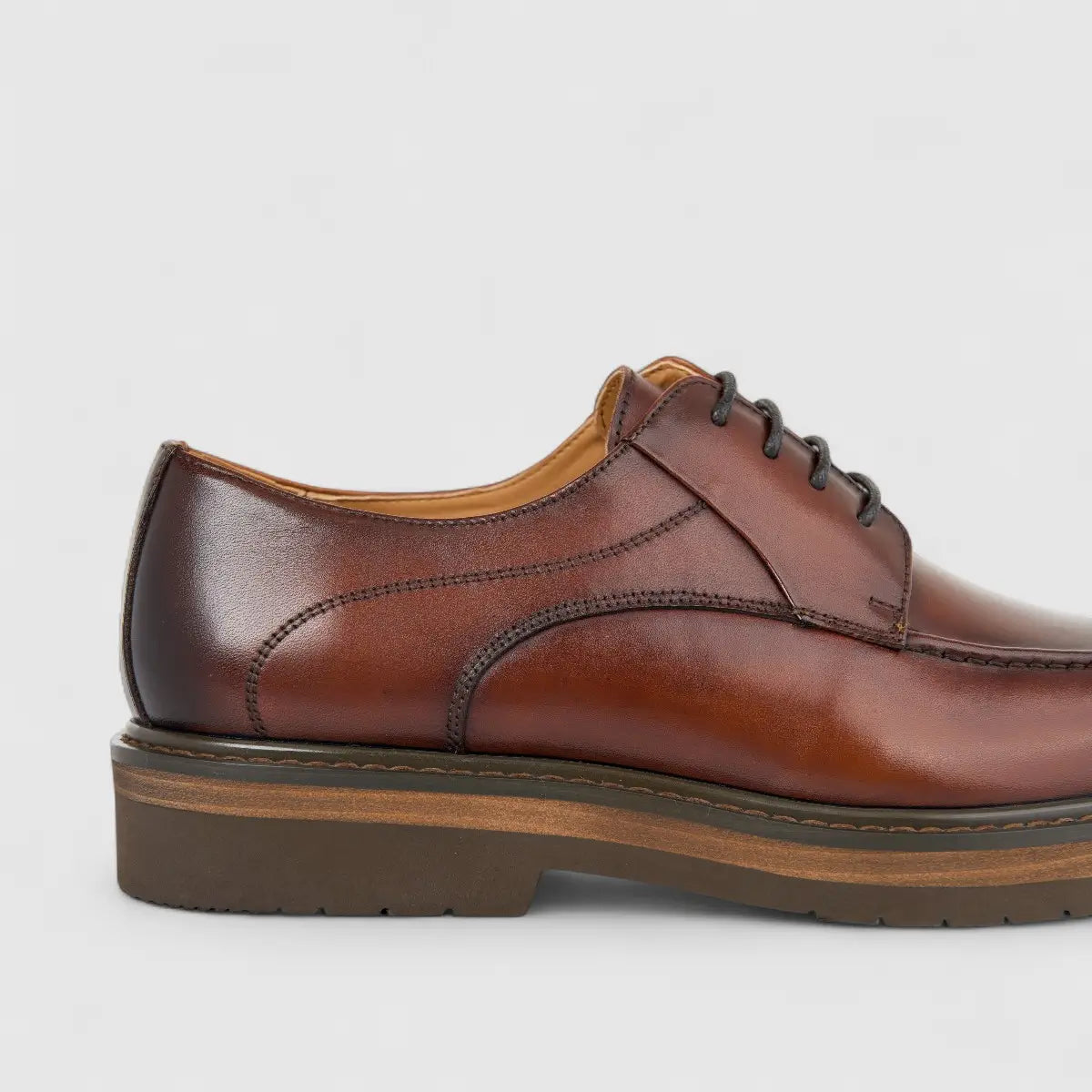 Fabino Men's (UK5 TO UK12) Chunky Sole Leather Lace Up M3220201 Brown FB19