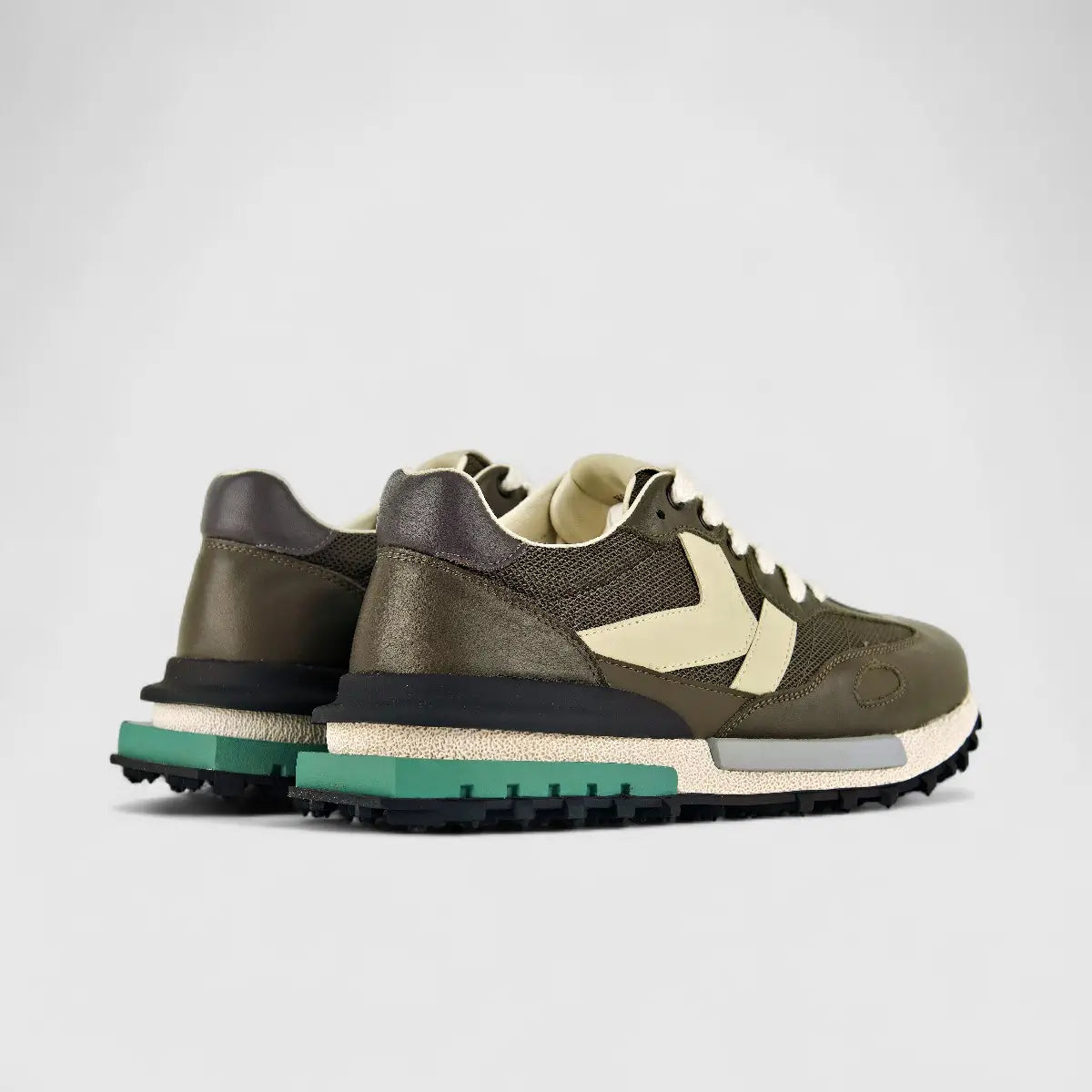 Babucci Men's Leather Sneaker K030116B BAB033 Olive