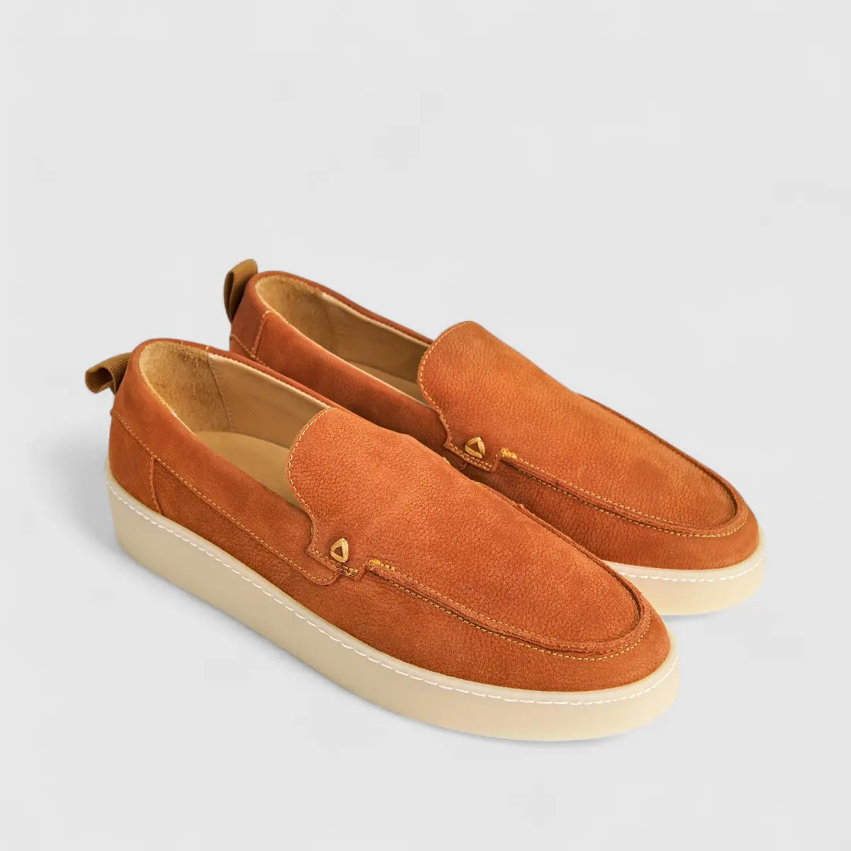 Bulletti Men's Suede Loafer W2409003 Orange BK10 Loafers | familyshoecentre