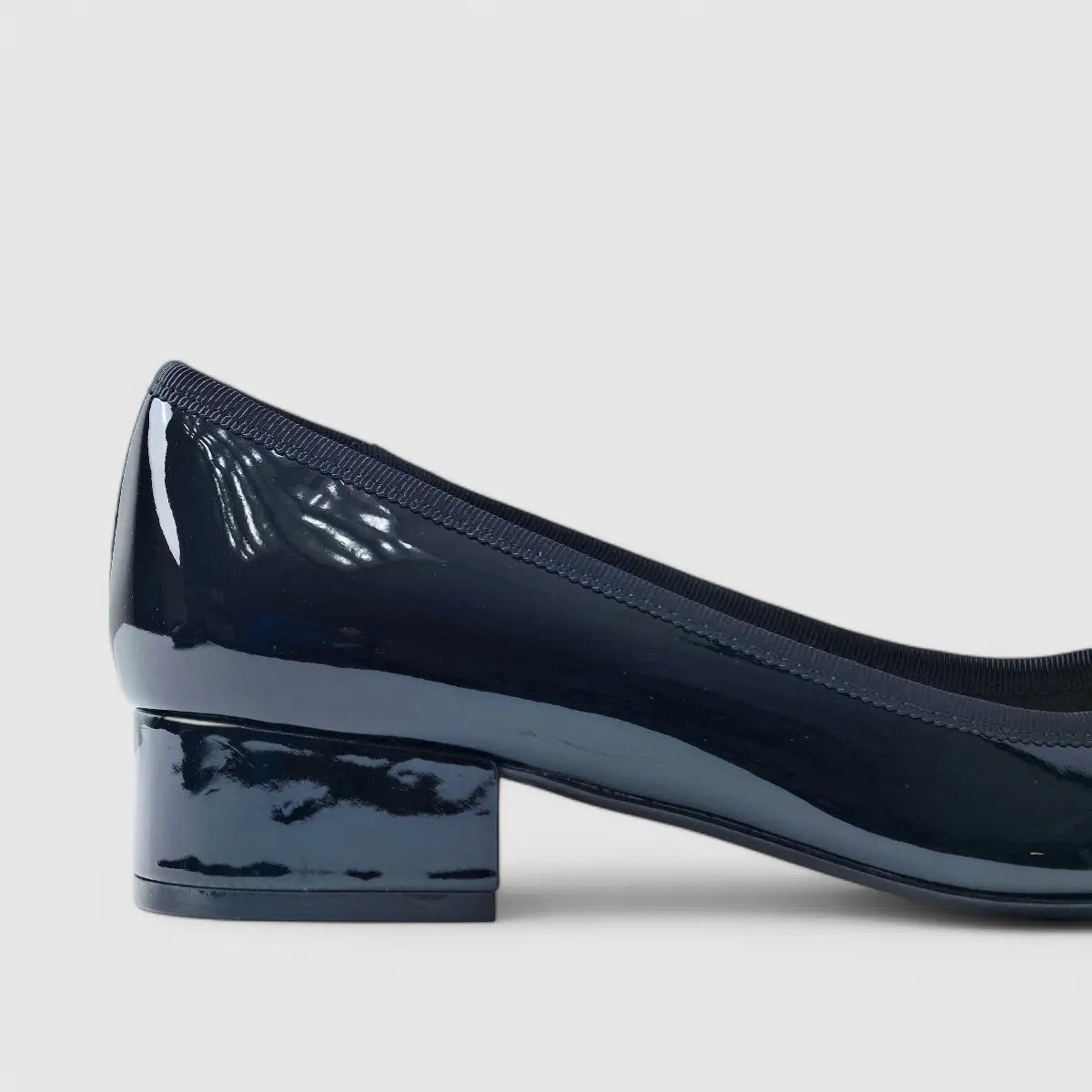 Hotter Vogue Dress Low Heel Court Black Patent Heels | familyshoecentre