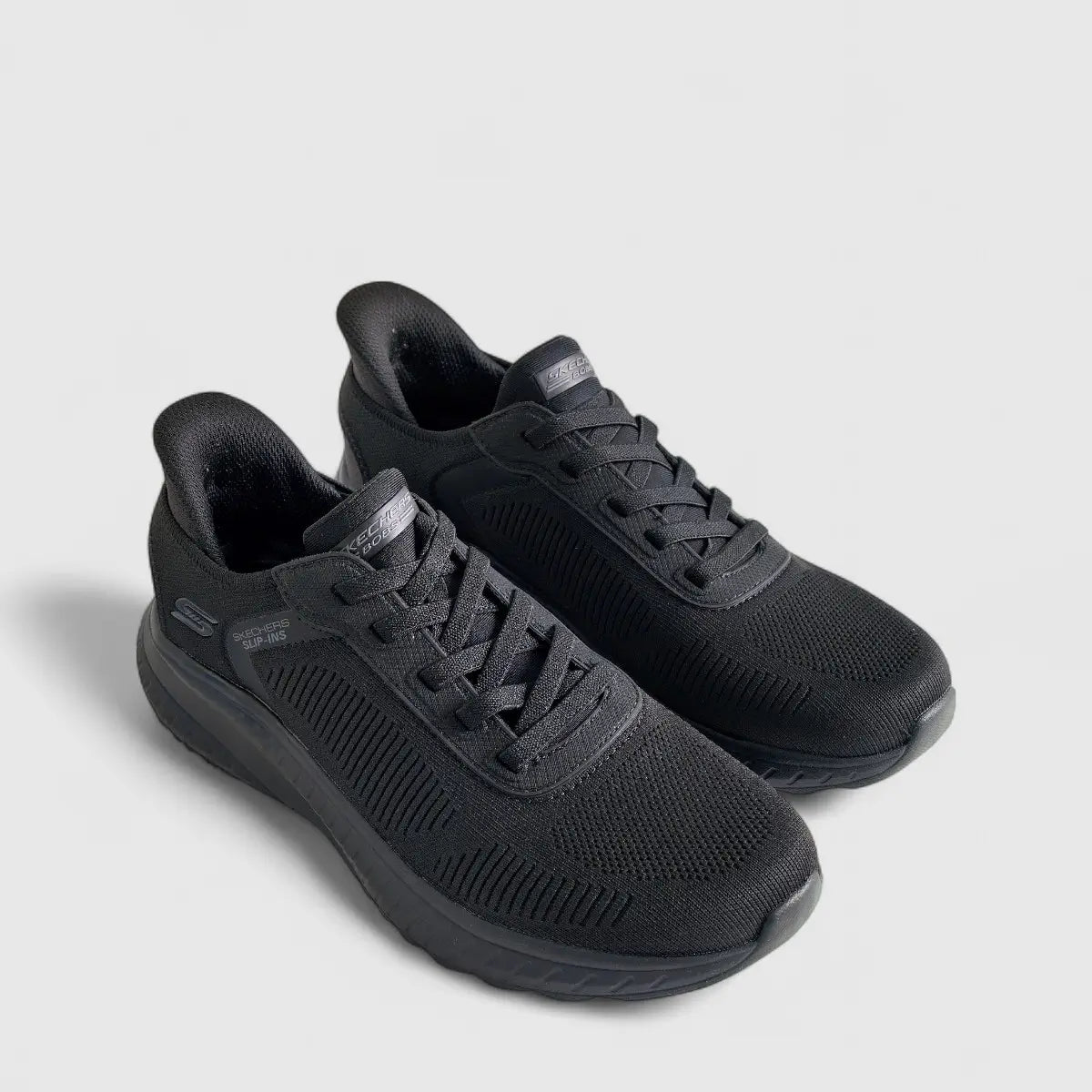 Skechers Mens Bobs Squad Chaos Black 118312 Sneakers | familyshoecentre