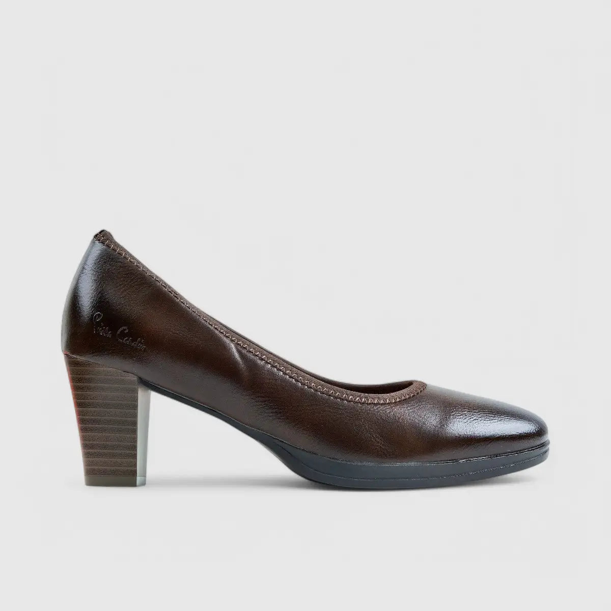PC Dress Heel Court Shoe Brown 10647 Heels | familyshoecentre