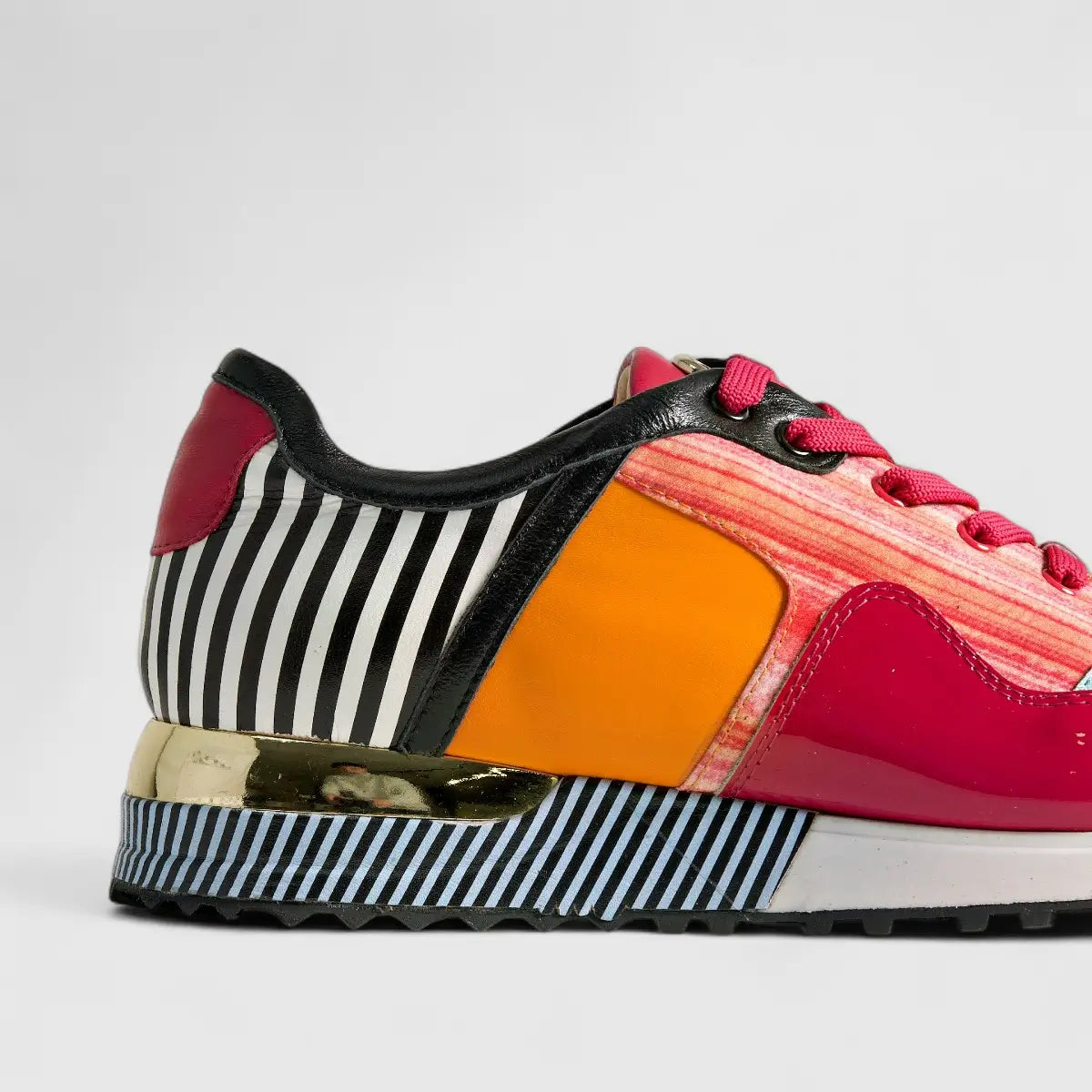 Poletto Ladies Leather Sneaker Cerise Multi 4257158 Sneakers | familyshoecentre