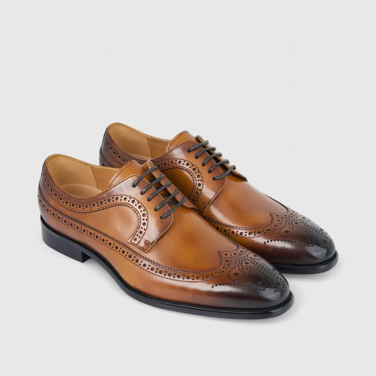 Fabino Men's (UK5 TO UK12) Leather Lace Up Brogue M3220174 Tan FB15