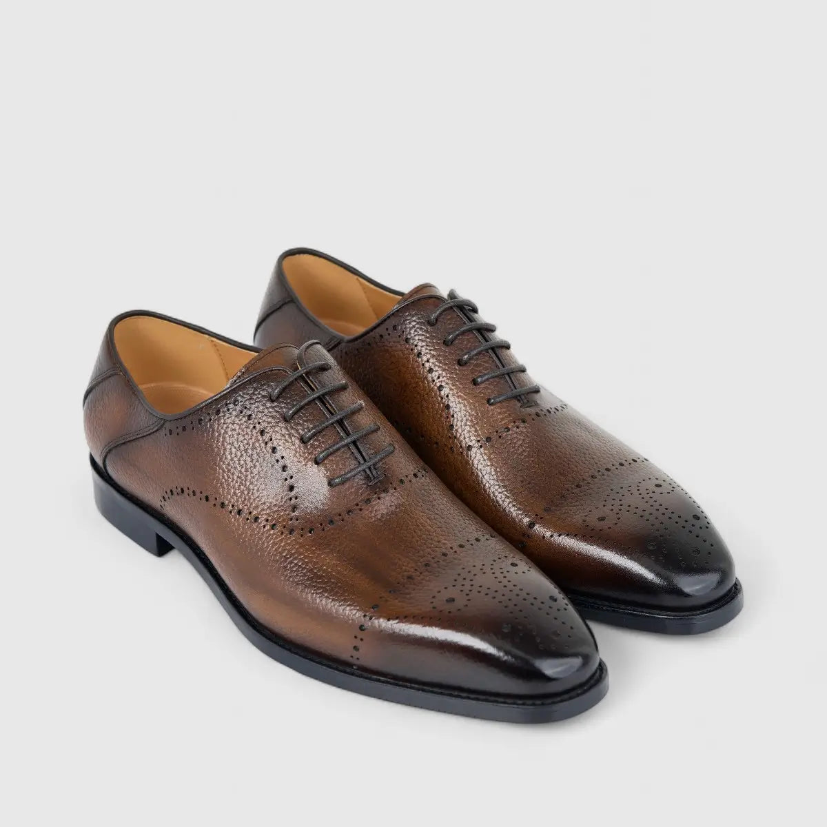 Fabino Men's (UK5 TO UK12) Leather Lace Up M3220151 Brown FB12