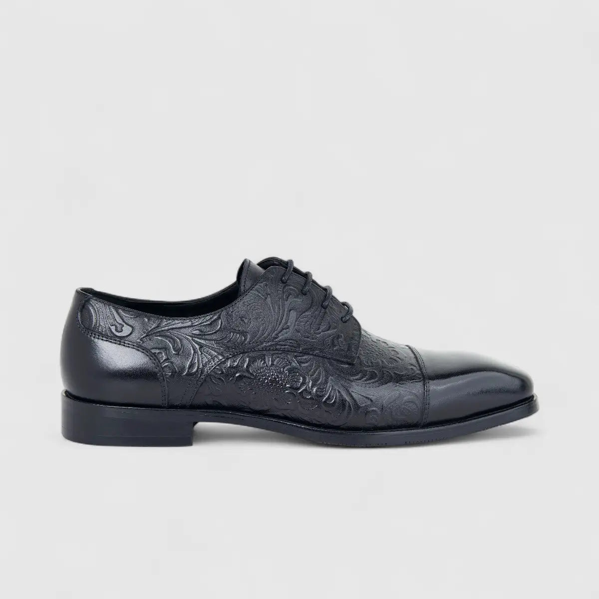 Fabino Men's (UK5 TO UK12) Leather Lace Up M3220170 Black FB5