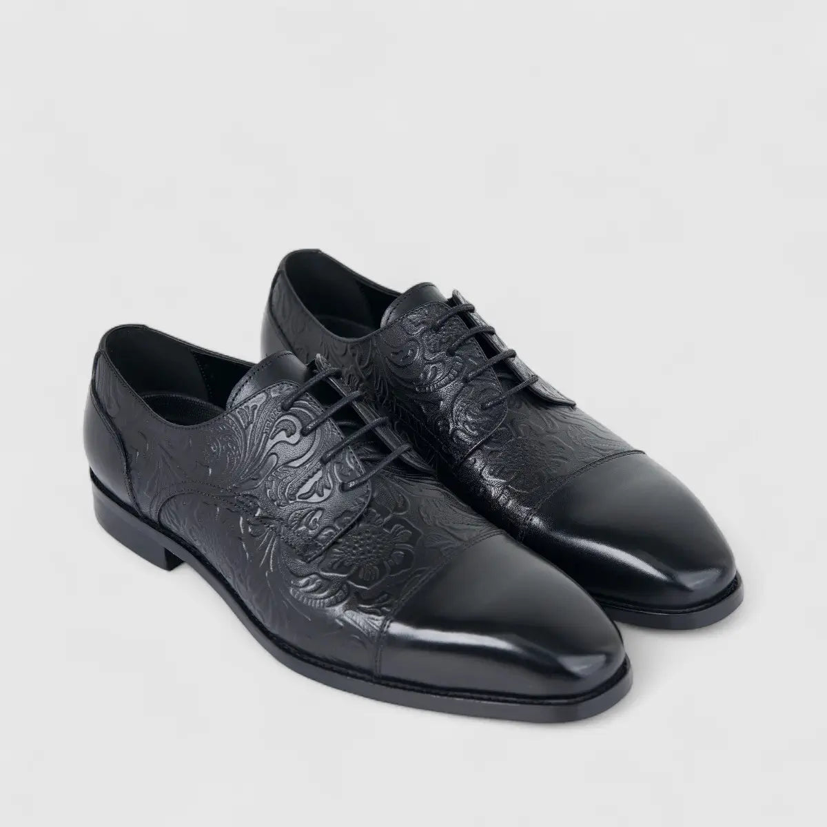 Fabino Men's (UK5 TO UK12) Leather Lace Up M3220170 Black FB5