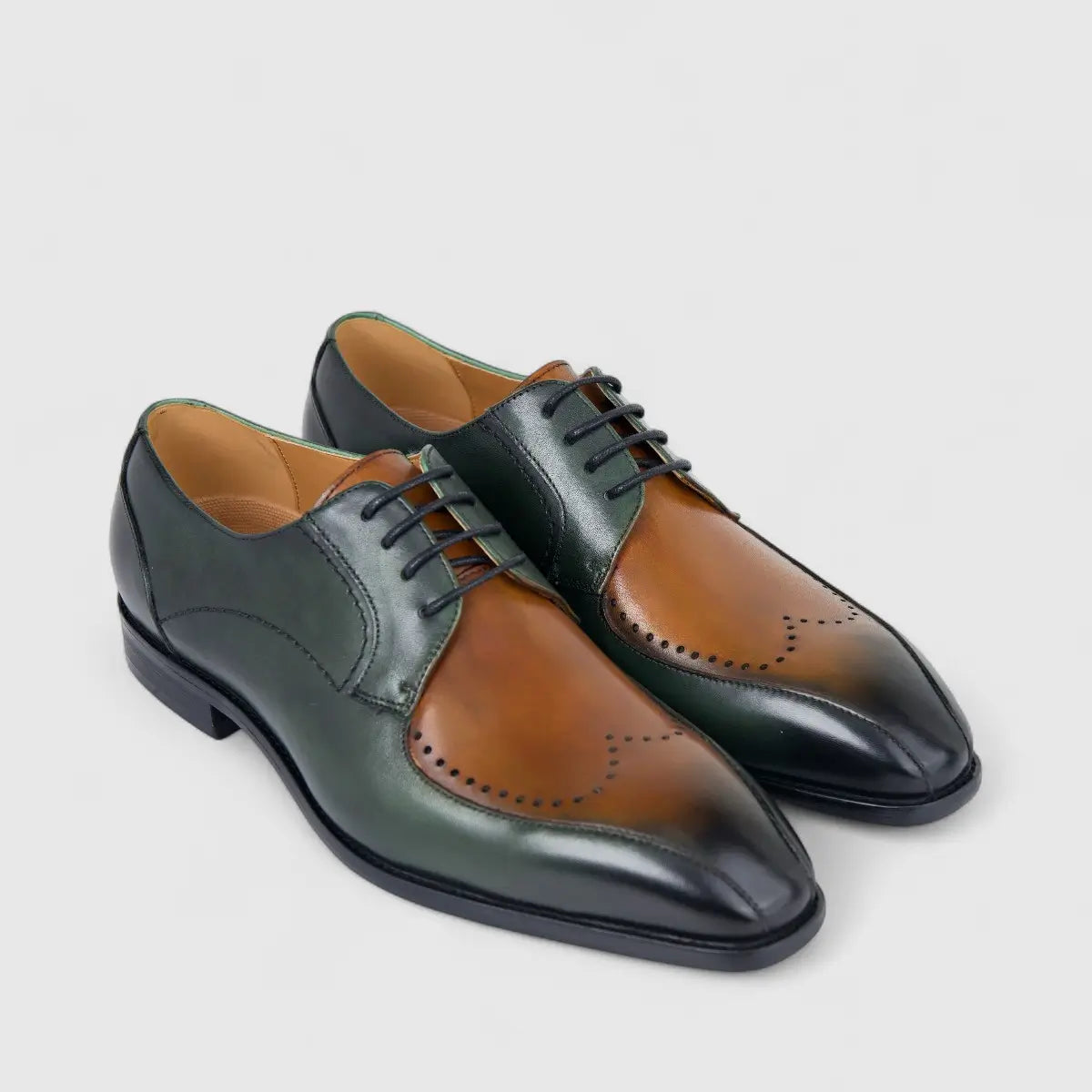 Fabino Men's (UK5 TO UK12) Leather Lace Up M3220190 Green Multi FB3