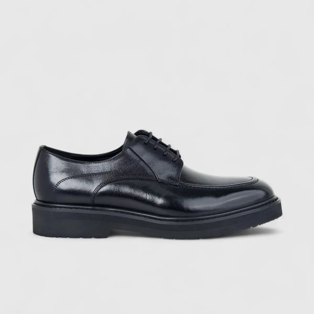 Fabino Men's (UK5 TO UK12) Chunky Sole Leather Lace Up M3220201 Black FB18