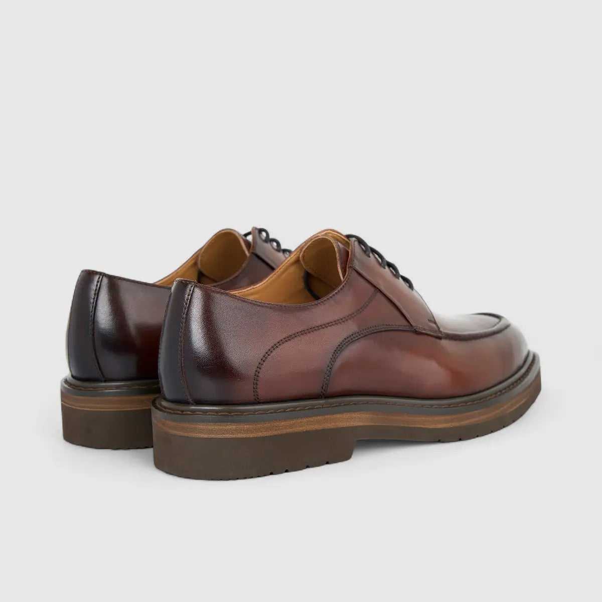Fabino Men's (UK5 TO UK12) Chunky Sole Leather Lace Up M3220201 Brown FB19