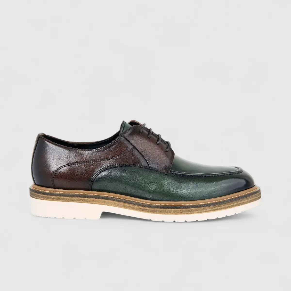 Fabino Men's (UK5 TO UK12) Chunky Sole Leather Lace Up M3220203 Green Multi FB20