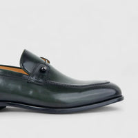 Fabino Men's (UK5 TO UK12) Leather Slip On M3220199 Green FB22