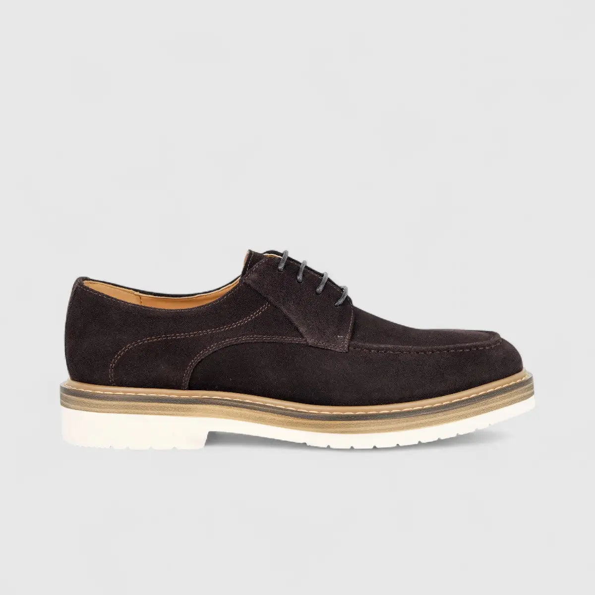 Fabino Men's (UK5 TO UK12) Chunky Sole Suede Lace Up M3220184 Chocolate FB17