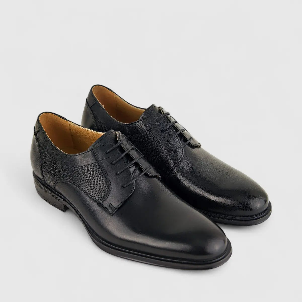 Babucci Men's Leather Lace Up K1834-C18A BAB006 Black