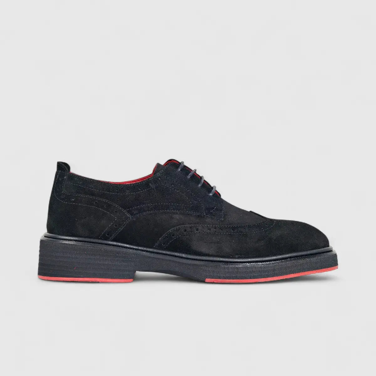 Formales Men's Chunky Sole Lace Up 4116 Black Suede FC119