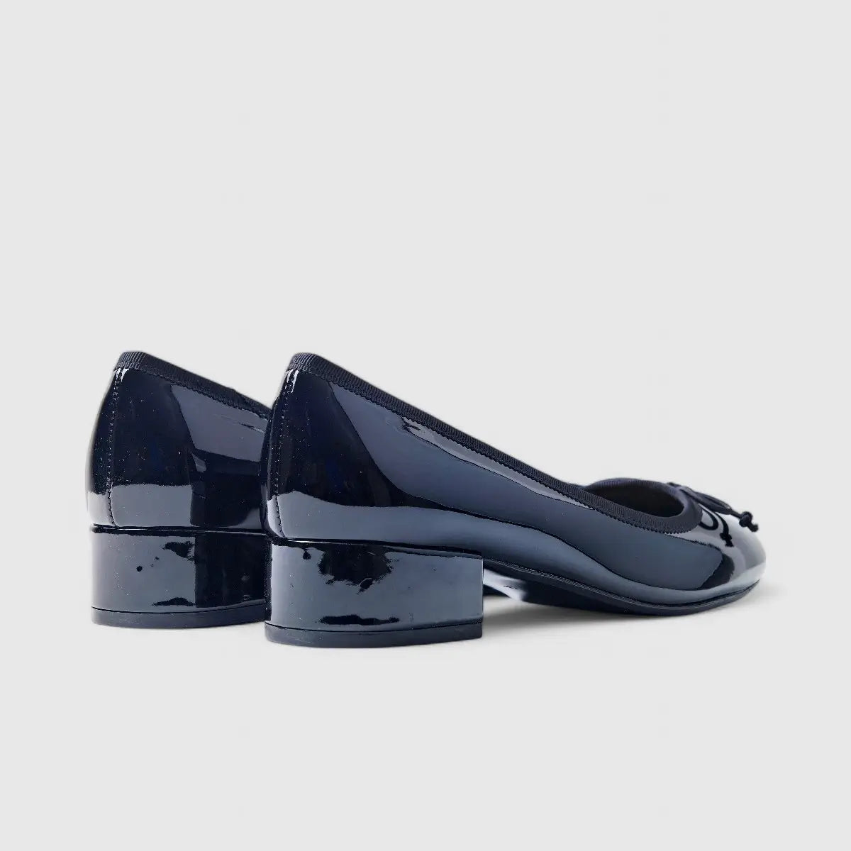 Hotter Vogue Dress Low Heel Court Black Patent Heels | familyshoecentre