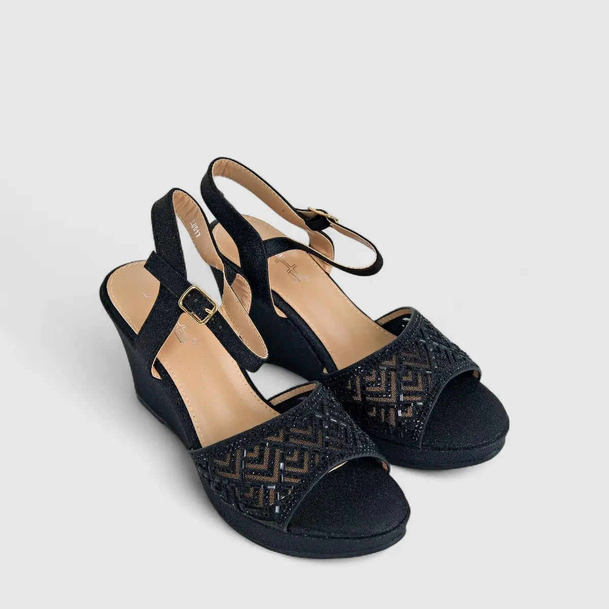 Bulbul Ladies Evening Wedge LU017 Black