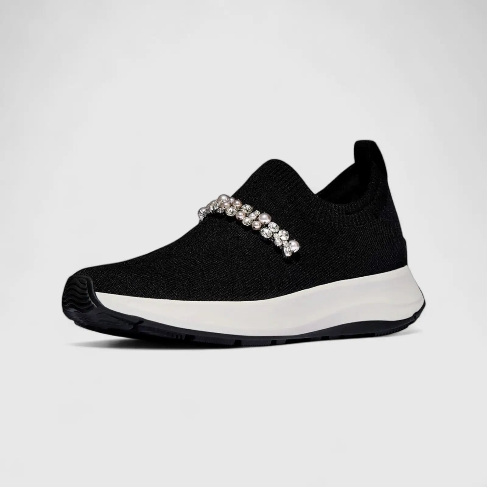 Fit Flop Ladies Comfort Sneaker With Pearl And Crystal F-Mode A1C-001 Black FP110