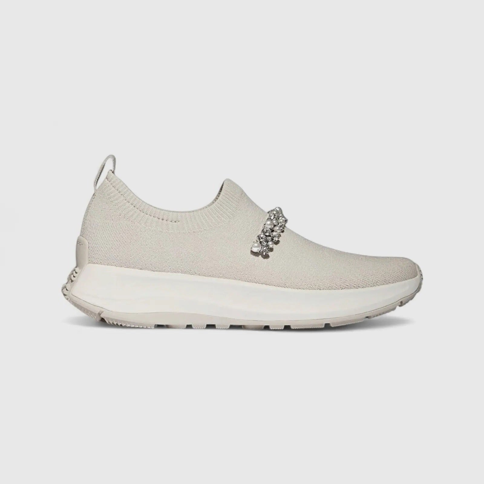 Fit Flop Ladies Comfort Sneaker With Pearl And Crystal F-Mode A1C-A99 Beige FP111