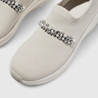Fit Flop Ladies Comfort Sneaker With Pearl And Crystal F-Mode A1C-A99 Beige FP111