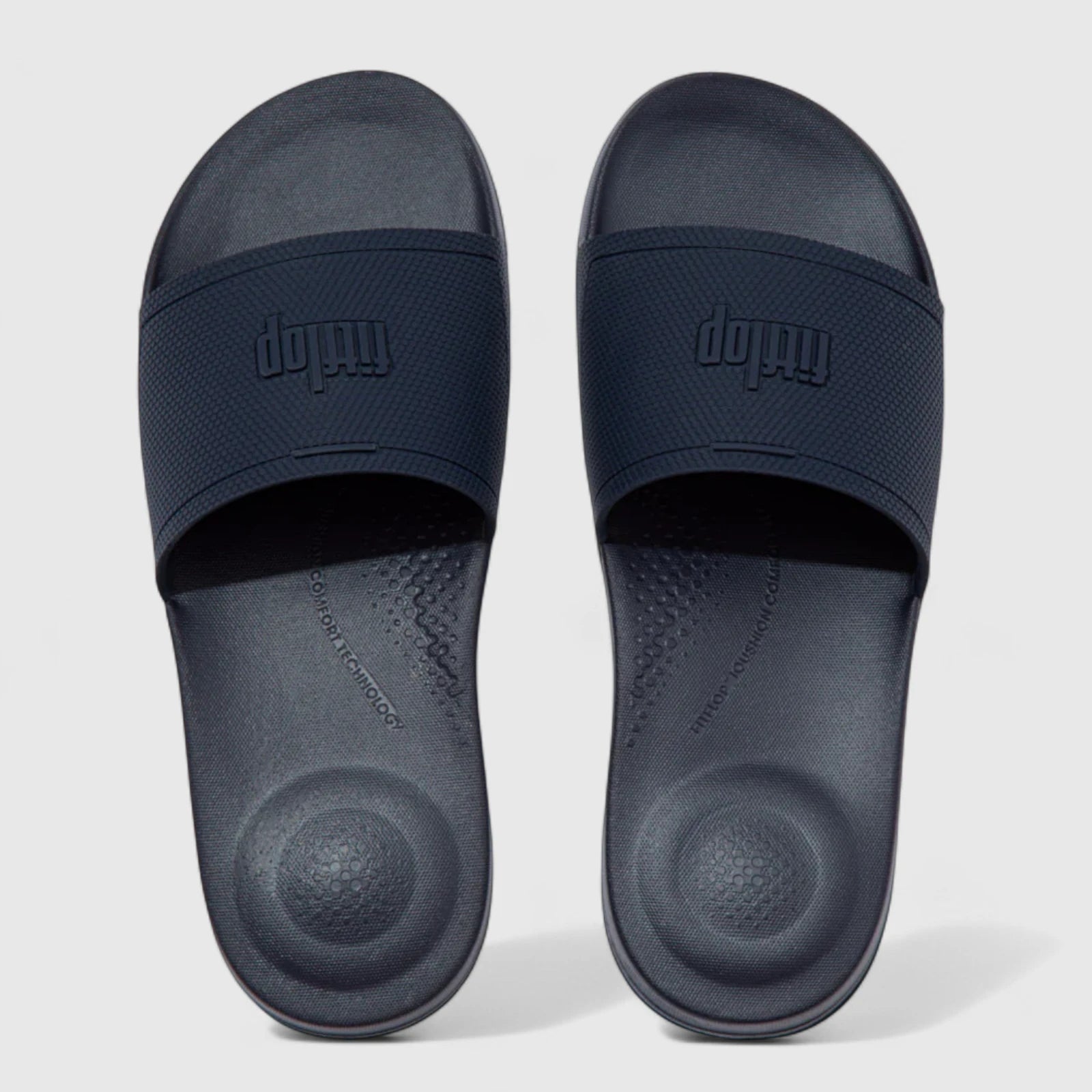 Fit Flop Mens I Qushion Slide EQ4-399 Navy FP78 Sandals | familyshoecentre