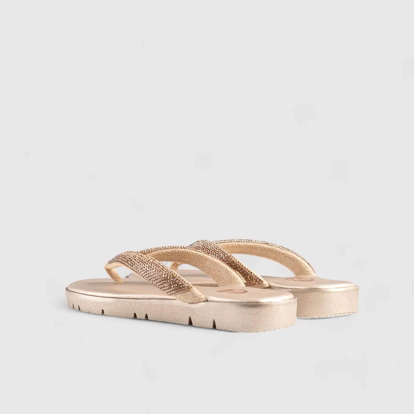 Flat Bling Sandal Gold 01639 Sandals | familyshoecentre