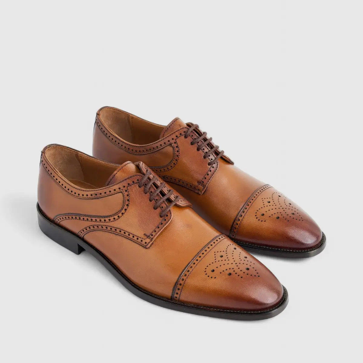 Florsheim Imperial Men's Derby Lace Up Punched Toe Cap Biga 123-19/260 Tan EL29