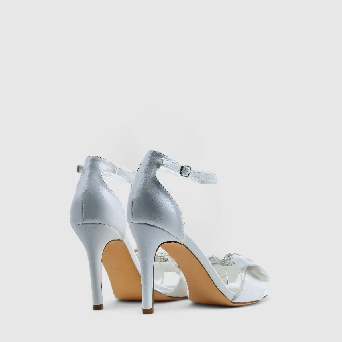 Footwork Dress Block Heel Evening Sandal White 01683 Heels | familyshoecentre