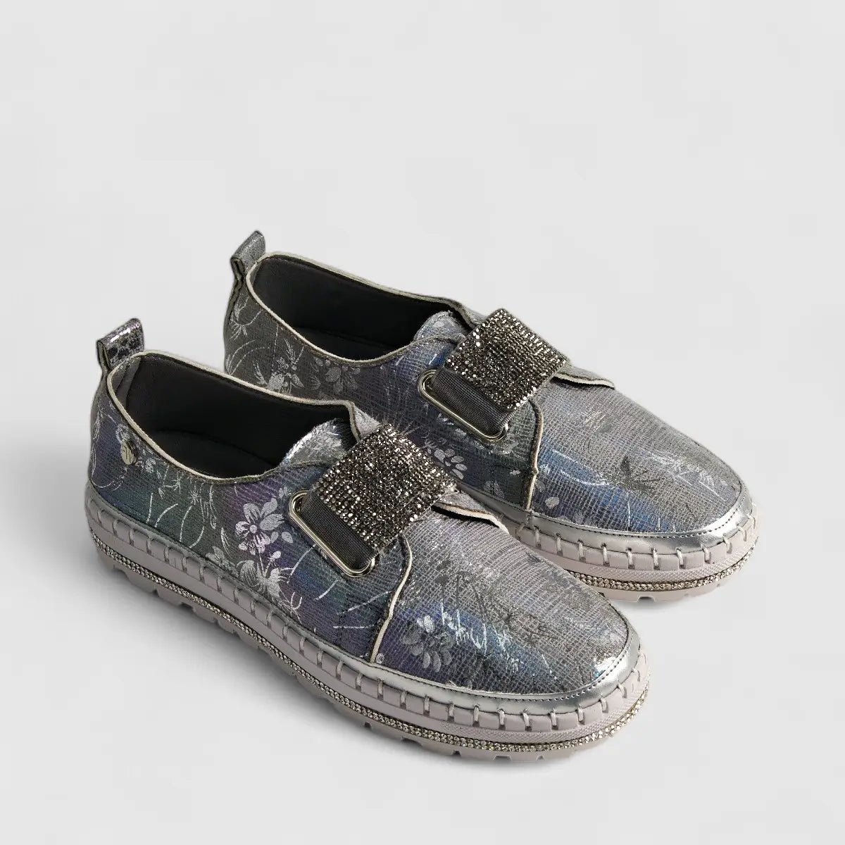Footworks Bling Sneaker 01649 Silver Sneakers | familyshoecentre