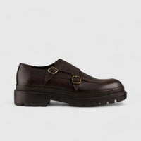 Formales Chunky Sole Dress Double Monk Loafers Brown 2303 Oxfords | familyshoecentre