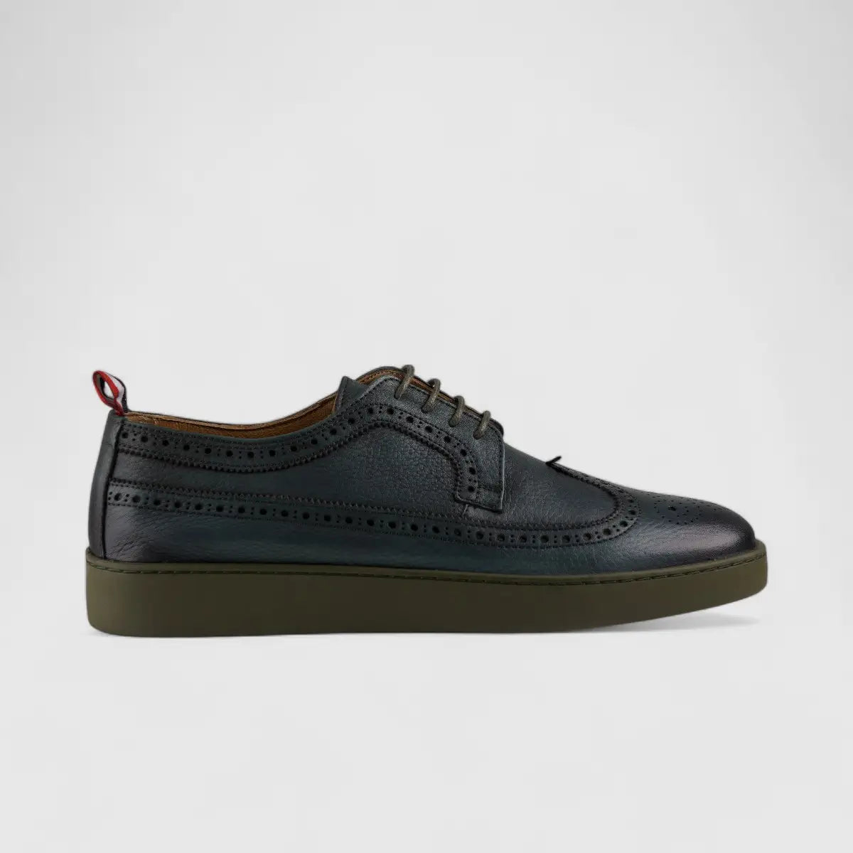 Formales Lace Up Leather Sneaker Olive 4346 Oxfords | familyshoecentre