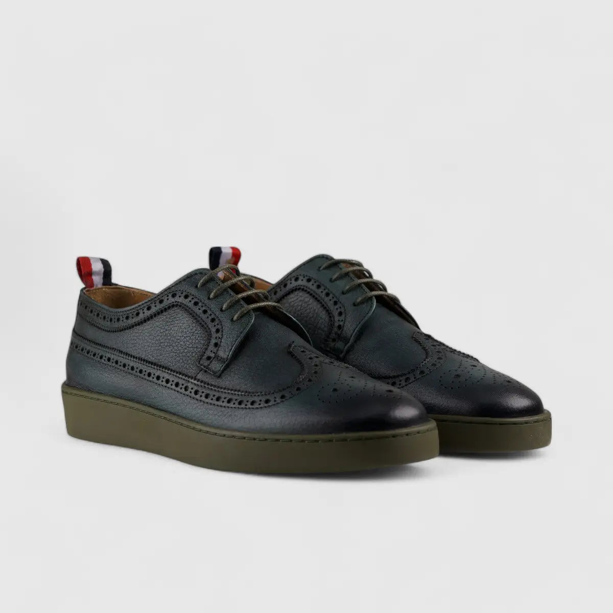 Formales Lace Up Leather Sneaker Olive 4346 Oxfords | familyshoecentre