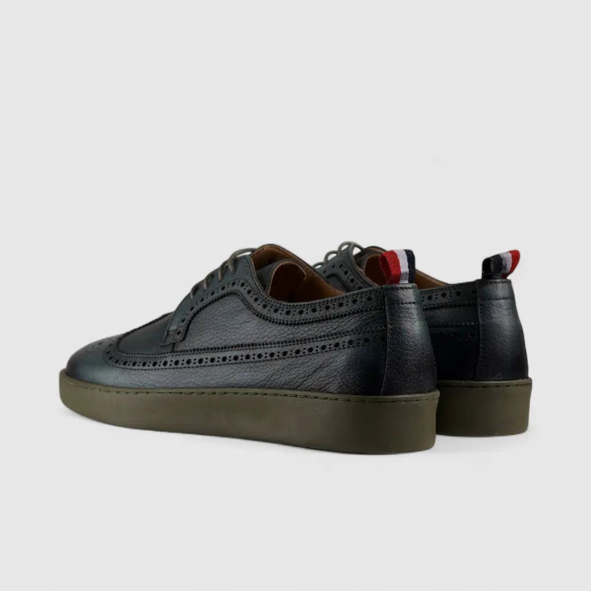 Formales Lace Up Leather Sneaker Olive 4346 Oxfords | familyshoecentre