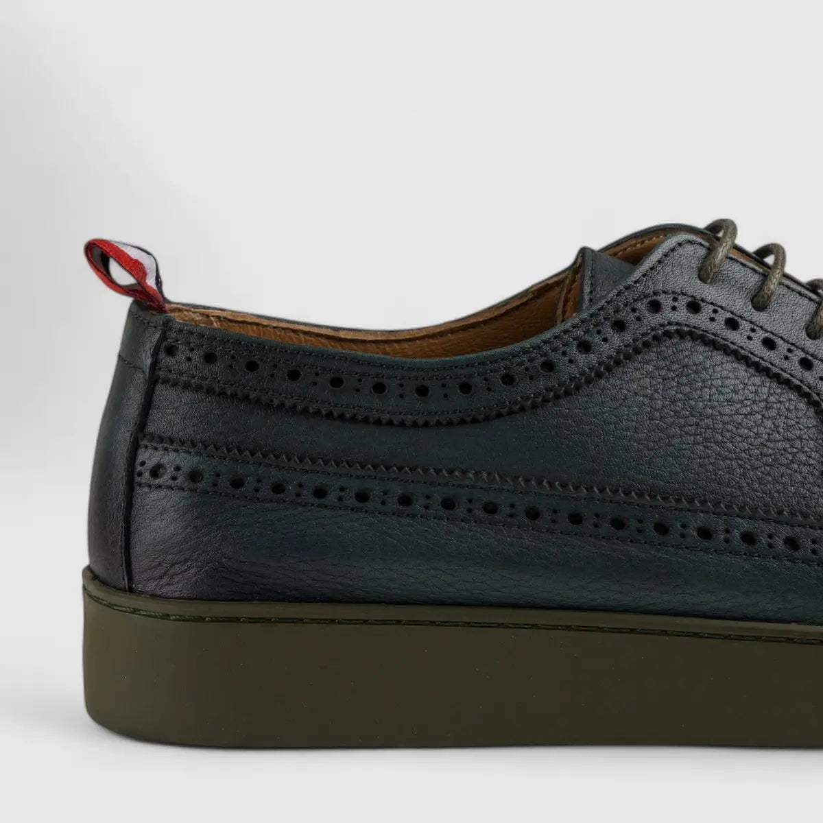 Formales Lace Up Leather Sneaker Olive 4346 Oxfords | familyshoecentre