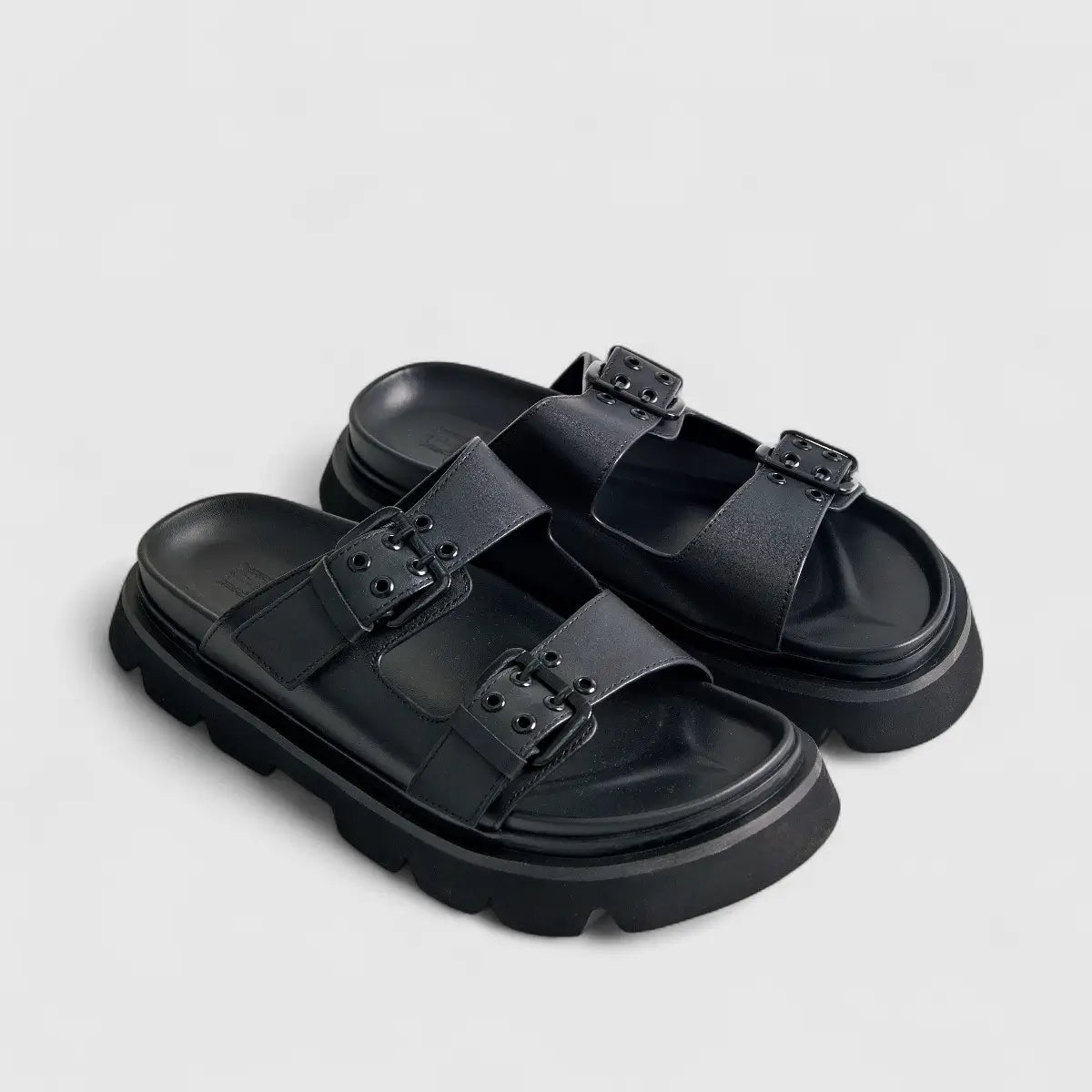 Formales Leather Sandal FM2526-1 Black FS1 Sandals | familyshoecentre
