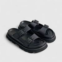 Formales Leather Sandal FM2526-1 Black FS1 Sandals | familyshoecentre