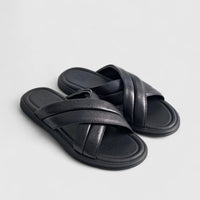 Formales Leather Sandal FM2526-10 Black FS10 Sandals | familyshoecentre