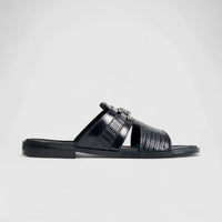 Formales Leather Sandal FM2526-12 Black FS12 Sandals | familyshoecentre