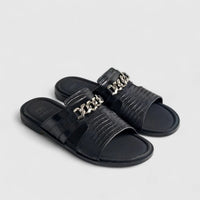 Formales Leather Sandal FM2526-12 Black FS12 Sandals | familyshoecentre