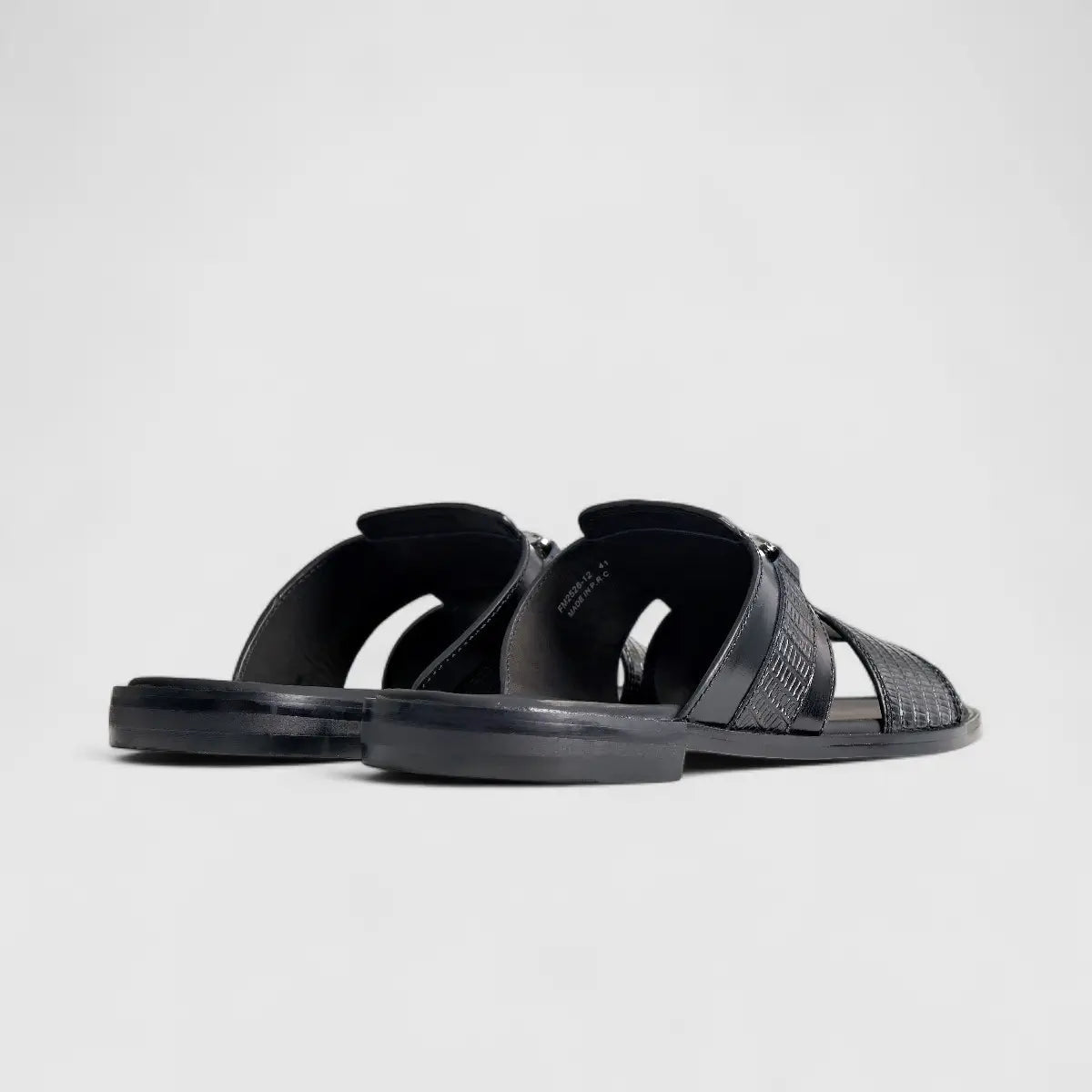 Formales Leather Sandal FM2526-12 Black FS12 Sandals | familyshoecentre
