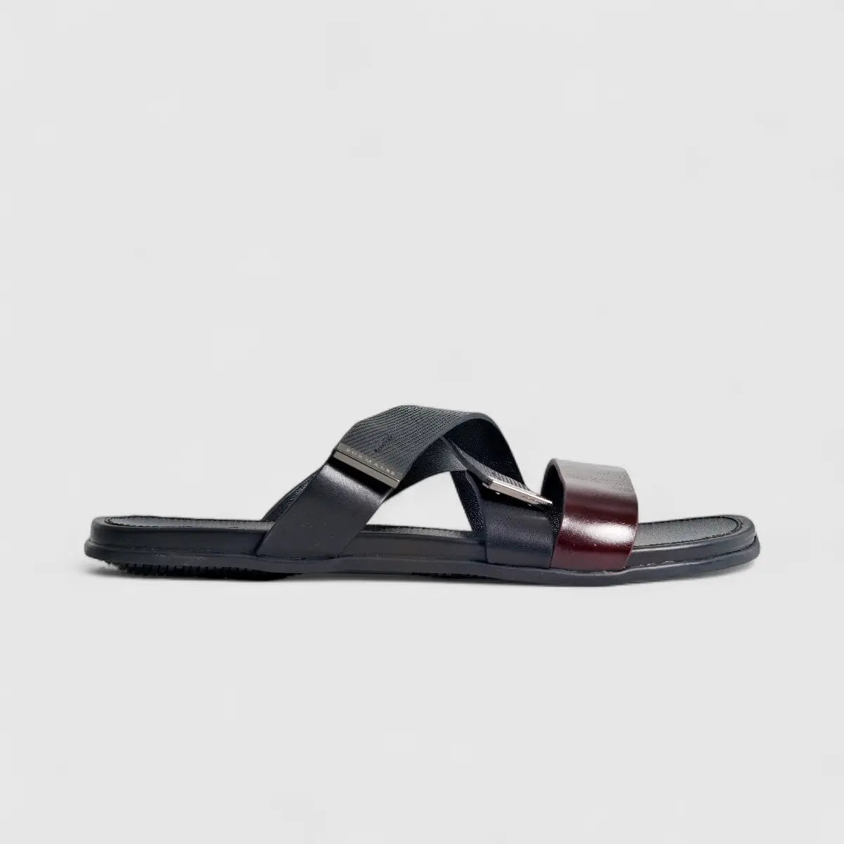 Formales Leather Sandal FM2526-8 Black/Red FS8A Sandals | familyshoecentre