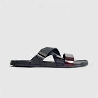 Formales Leather Sandal FM2526-8 Black/Red FS8A Sandals | familyshoecentre