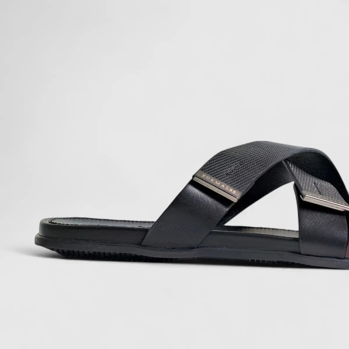 Formales Leather Sandal FM2526-8 Black/Red FS8A Sandals | familyshoecentre