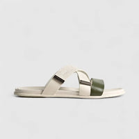 Formales Leather Sandal FM2526-8 White/Olive FS8B Sandals | familyshoecentre