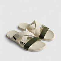 Formales Leather Sandal FM2526-8 White/Olive FS8B Sandals | familyshoecentre