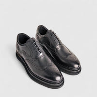 Formales Unisex (UK3 TO UK13) Chunky Sole Lace Up Brouge FM24326-1 Black FK1