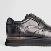 Formales Unisex (UK3 TO UK13) Chunky Sole Lace Up Brouge FM24326-1 Black FK1